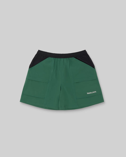BAKLAVA TRAIL SHORTS (GREEN/BLACK)