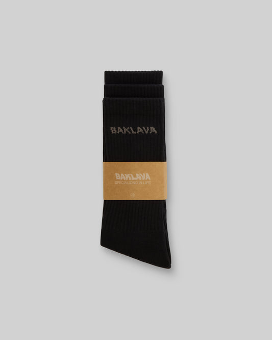 BAKLAVA CREW SOCKS 3-PACK (BLACK)